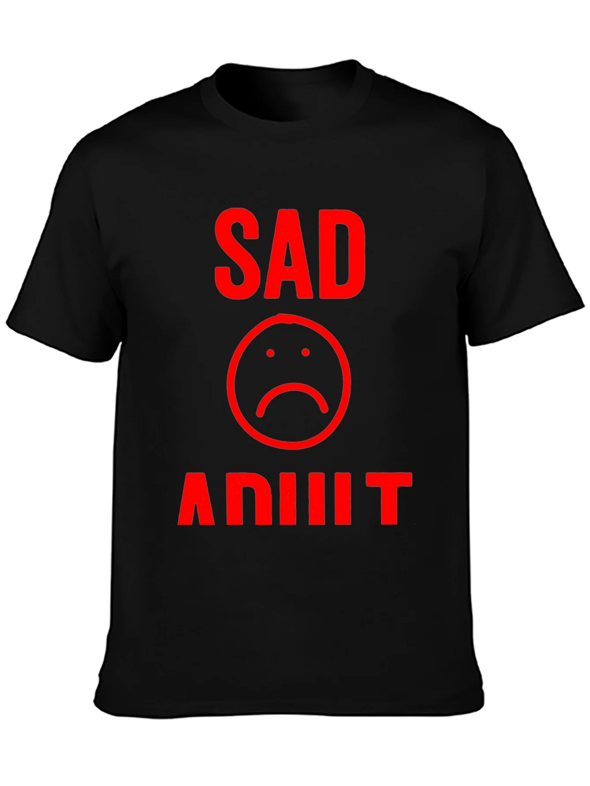 Sad Adult Graphic T-Shirt - Black product image 3