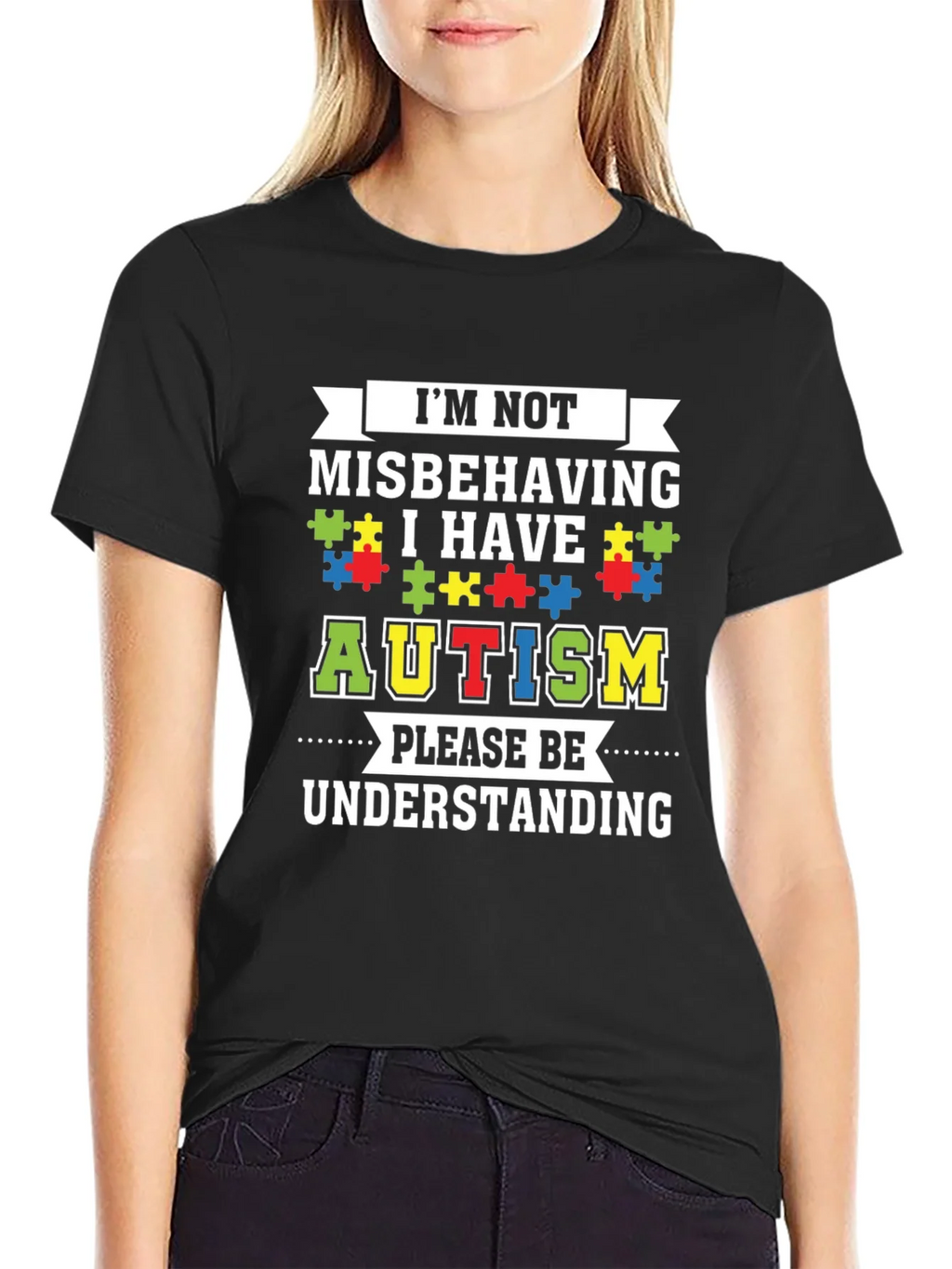 Autism Awareness Graphic Tee - Im Not Misbehaving product image 2