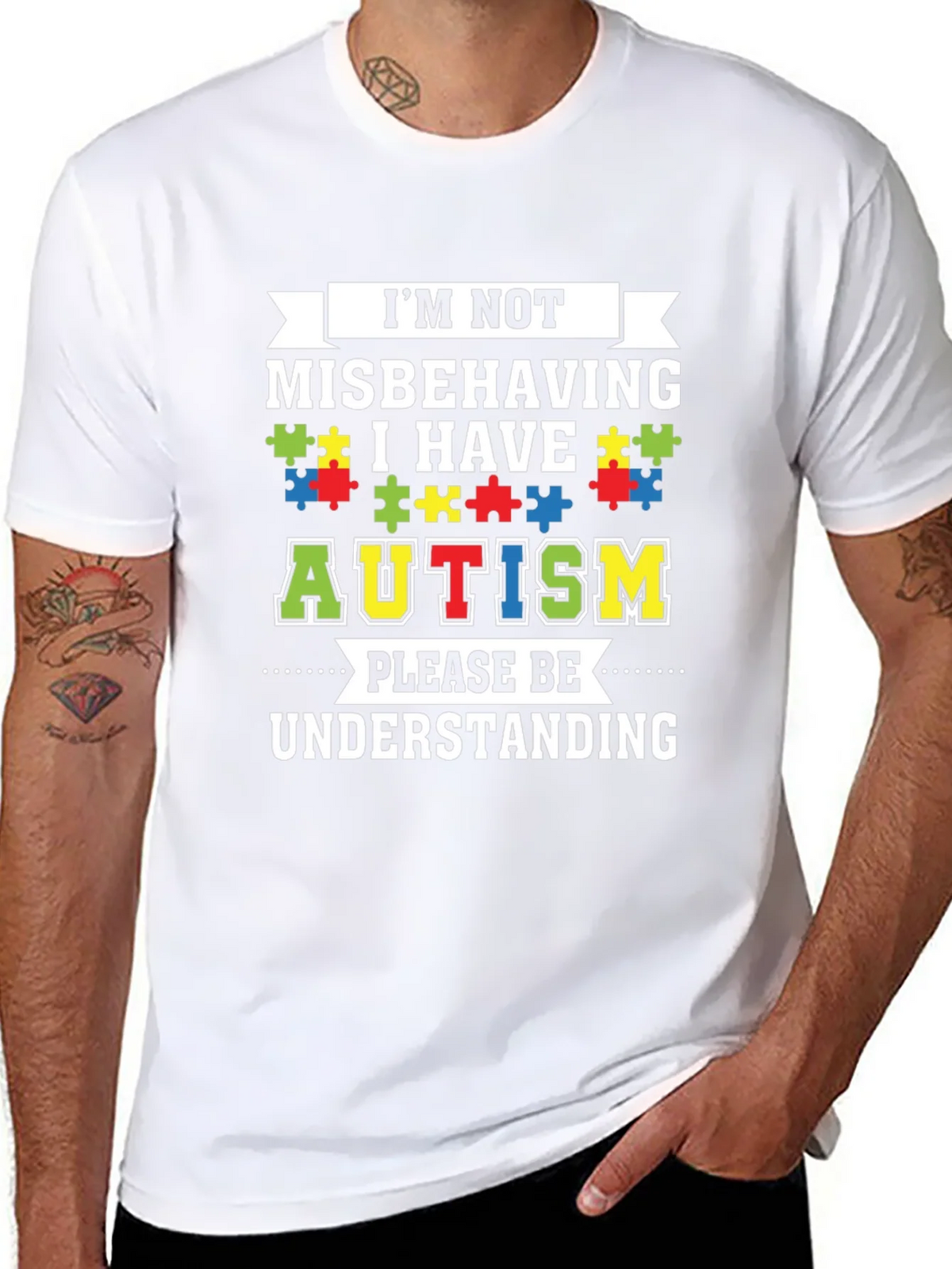 Autism Awareness Graphic Tee - Im Not Misbehaving product image 7