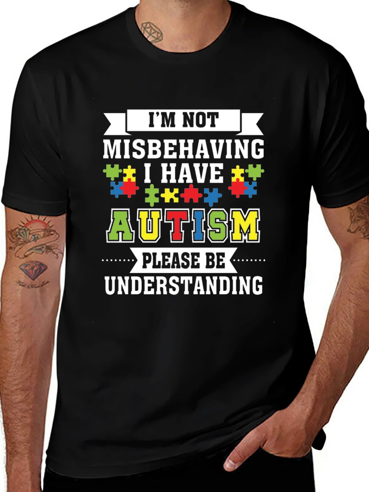 Autism Awareness Graphic Tee - Im Not Misbehaving product image 1