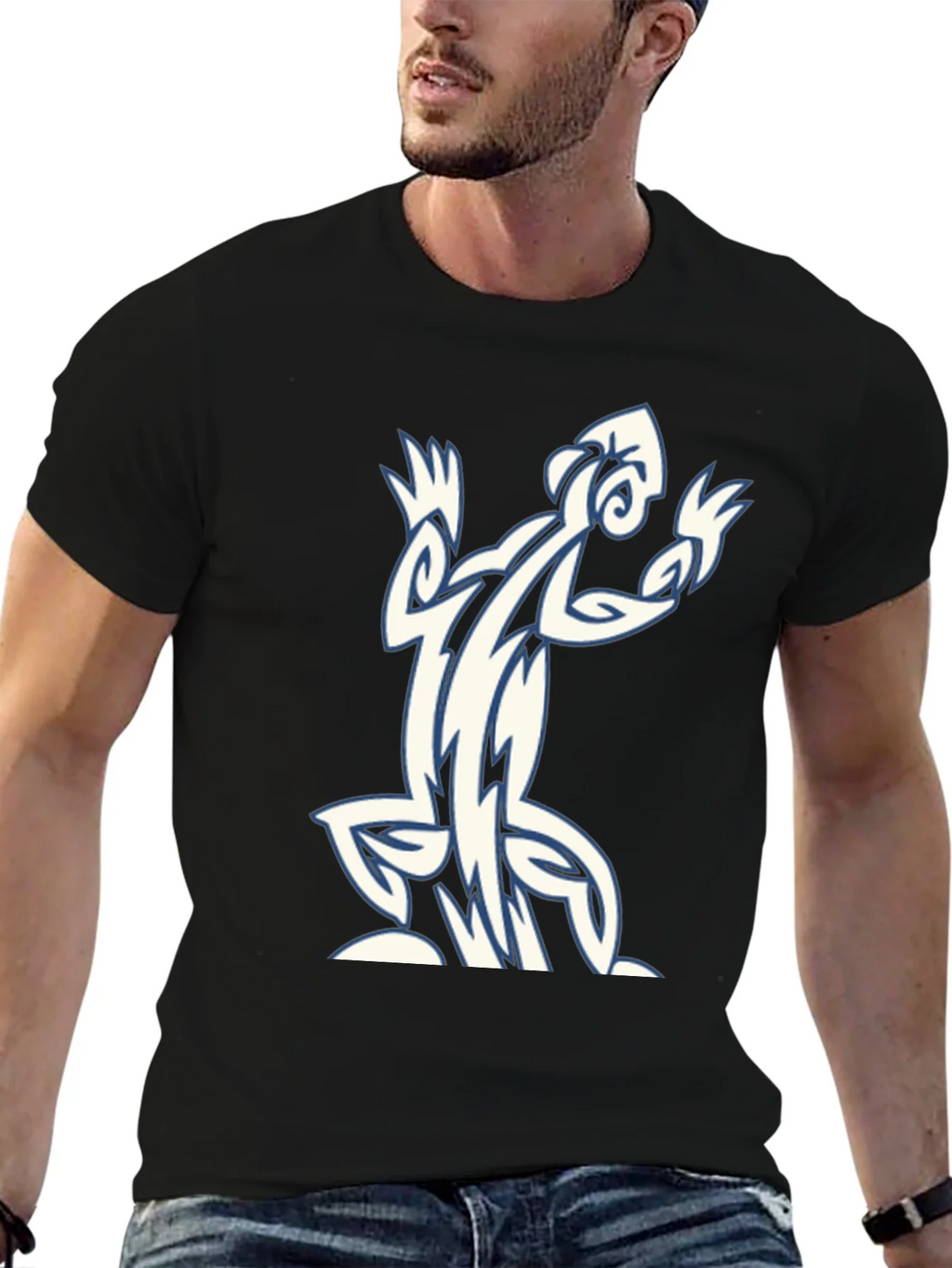 Tribal Lizard Graphic Black T-Shirt product image 6