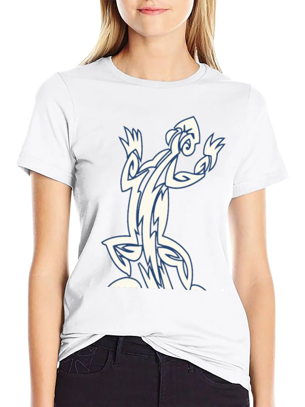 Tribal Lizard Graphic Black T-Shirt product image 8