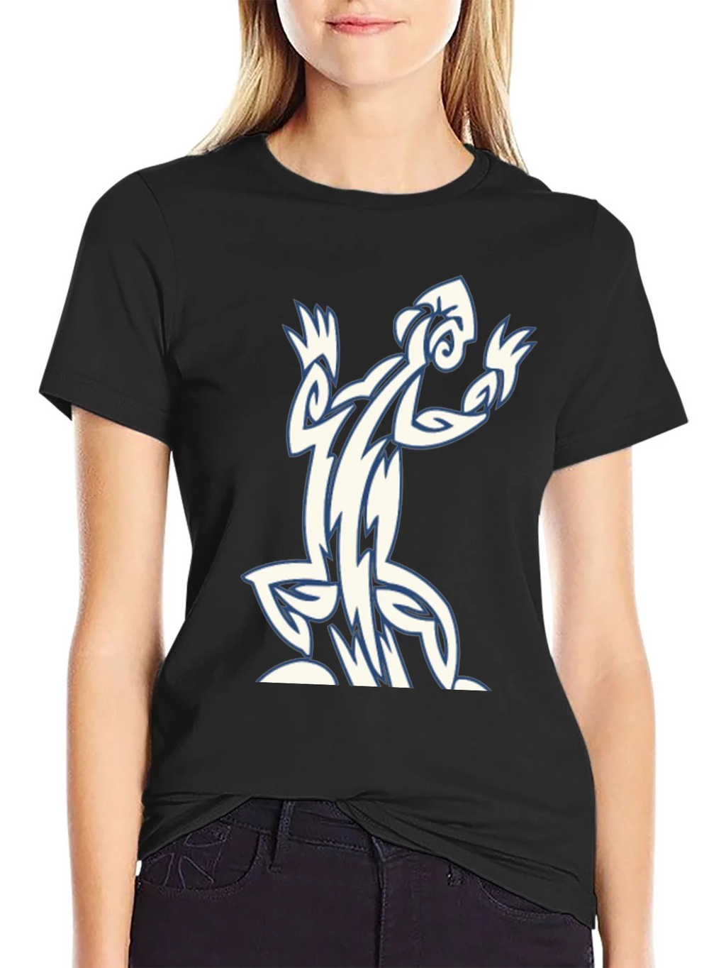 Tribal Lizard Graphic Black T-Shirt product image 2