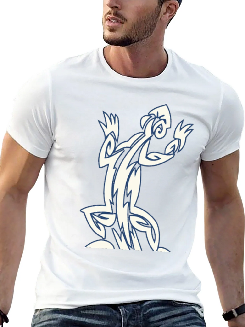Tribal Lizard Graphic Black T-Shirt product image 12