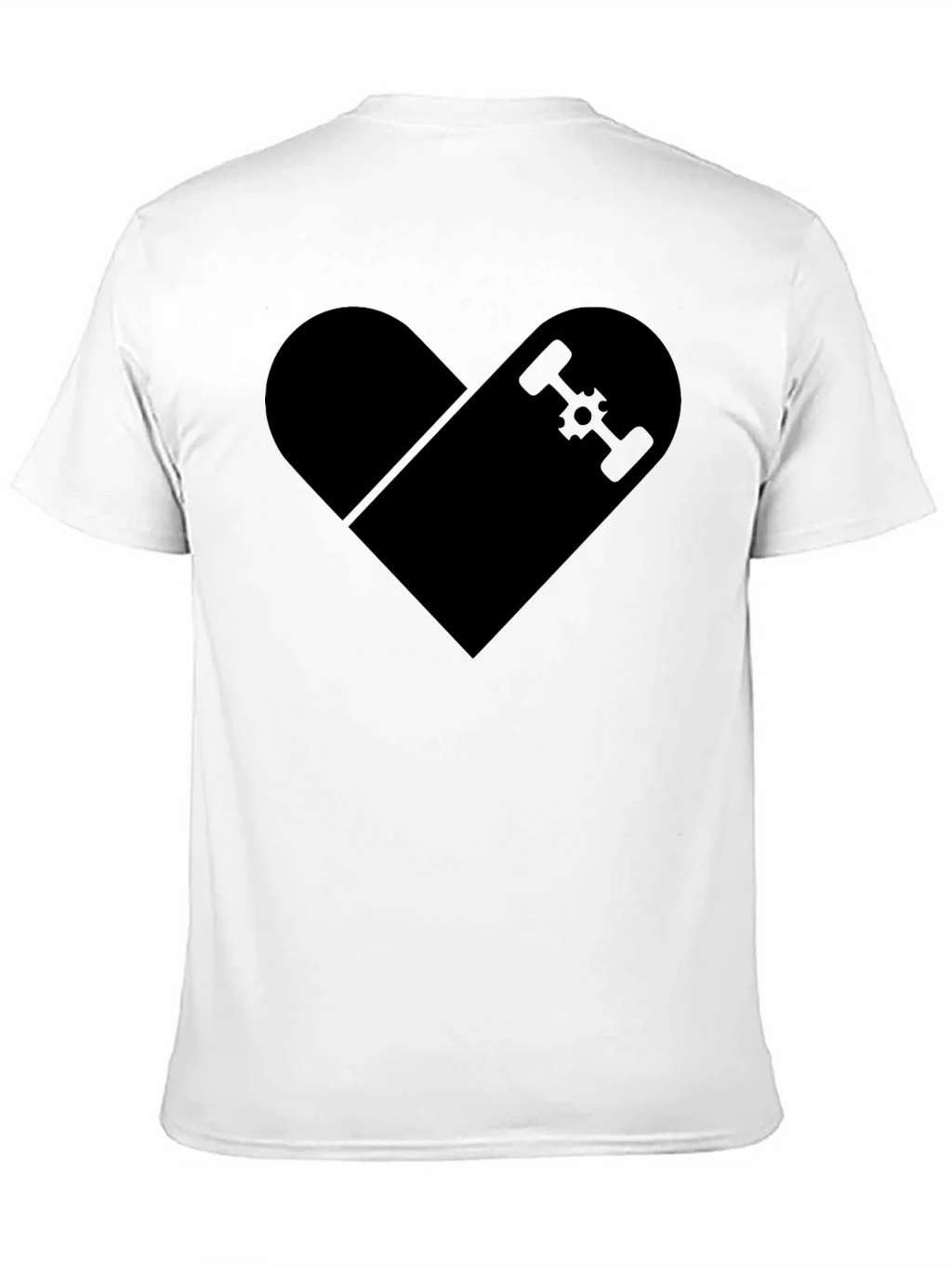 Skateboard Heart Graphic T-Shirt - Classic Black Tee product image 10
