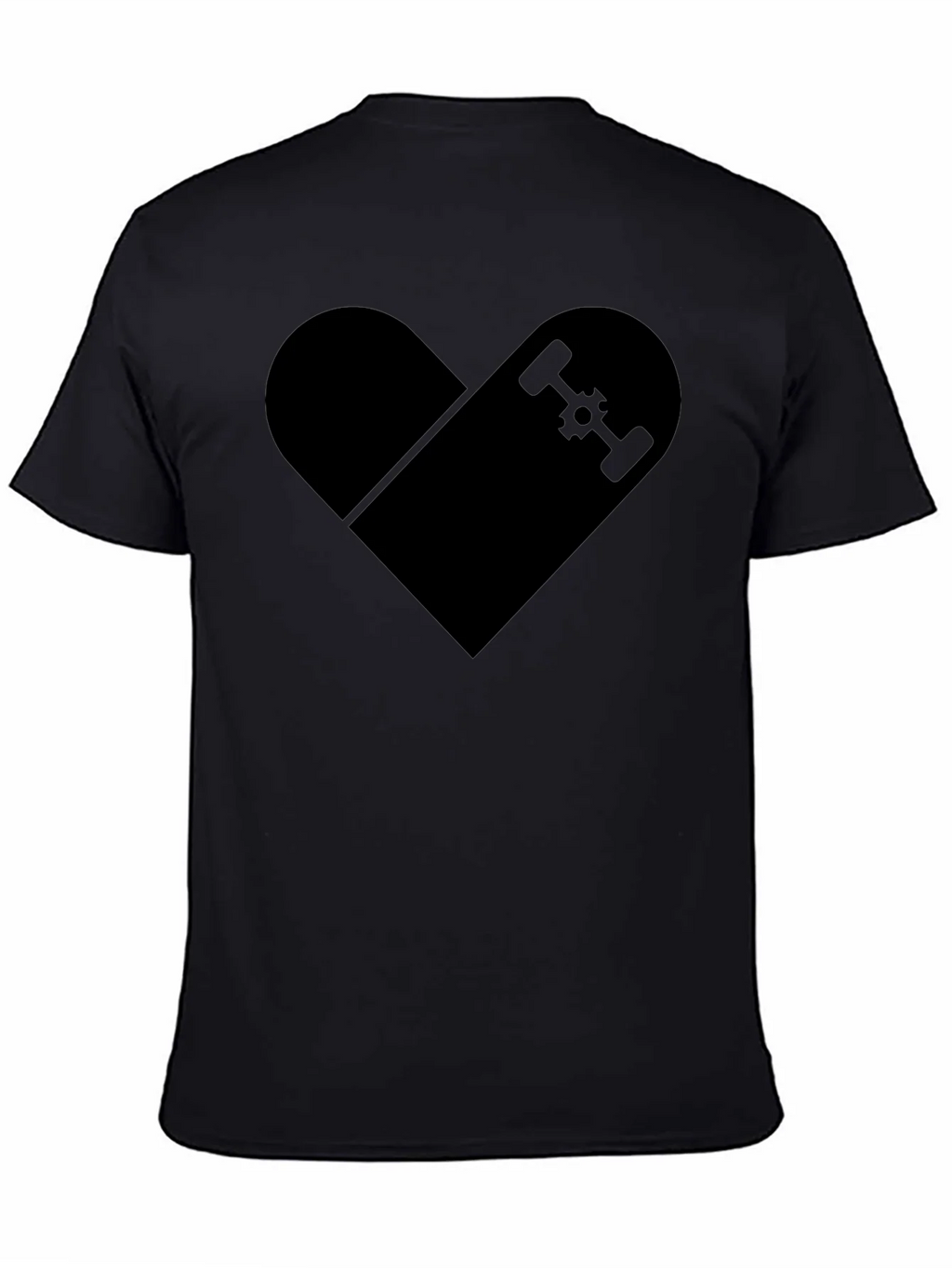 Skateboard Heart Graphic T-Shirt - Classic Black Tee product image 4