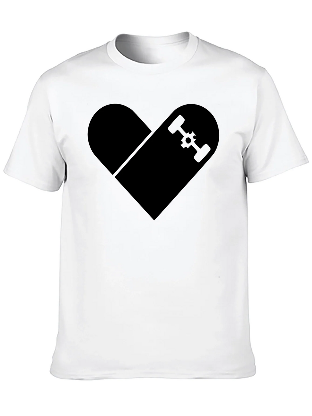 Skateboard Heart Graphic T-Shirt - Classic Black Tee product image 9