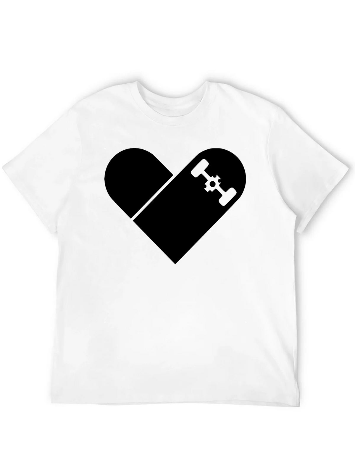 Skateboard Heart Graphic T-Shirt - Classic Black Tee product image 11