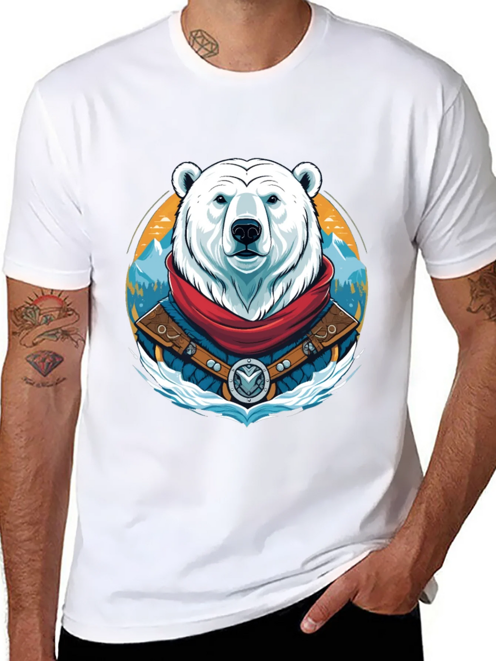 Polar Bear T-Shirt Graphic Tee Crew Neck product image 7