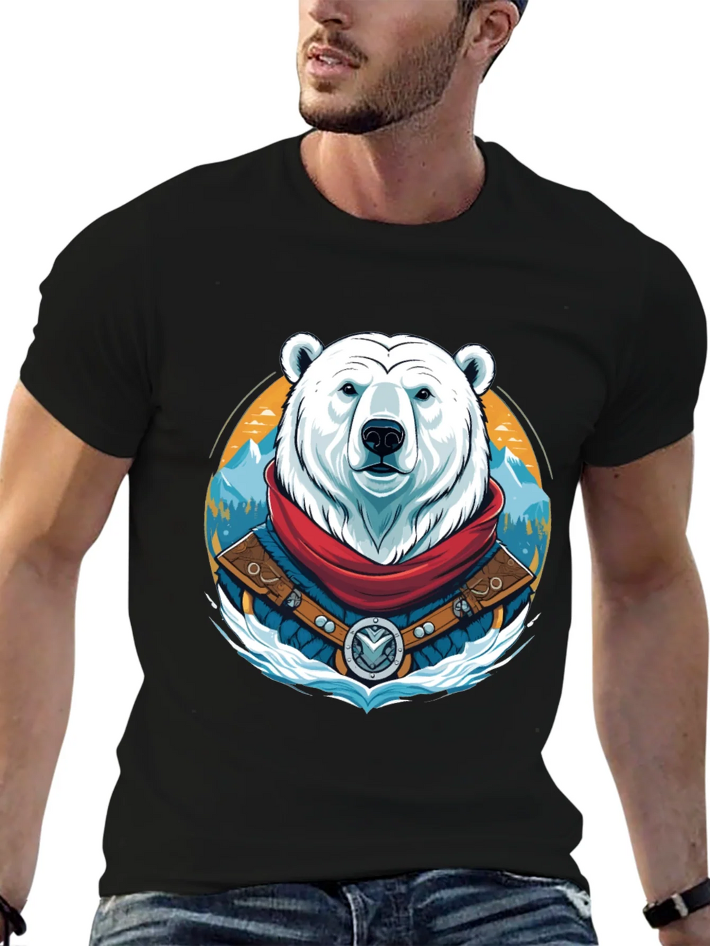 Polar Bear T-Shirt Graphic Tee Crew Neck product image 6