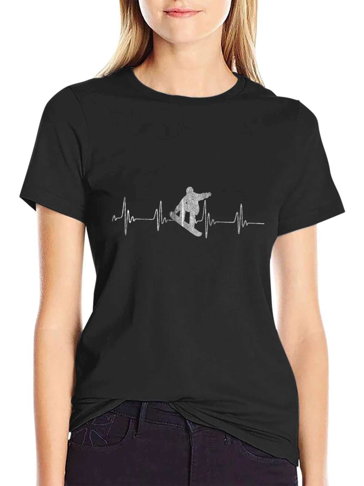 Snowboard Heartbeat T-Shirt - Black product image 2