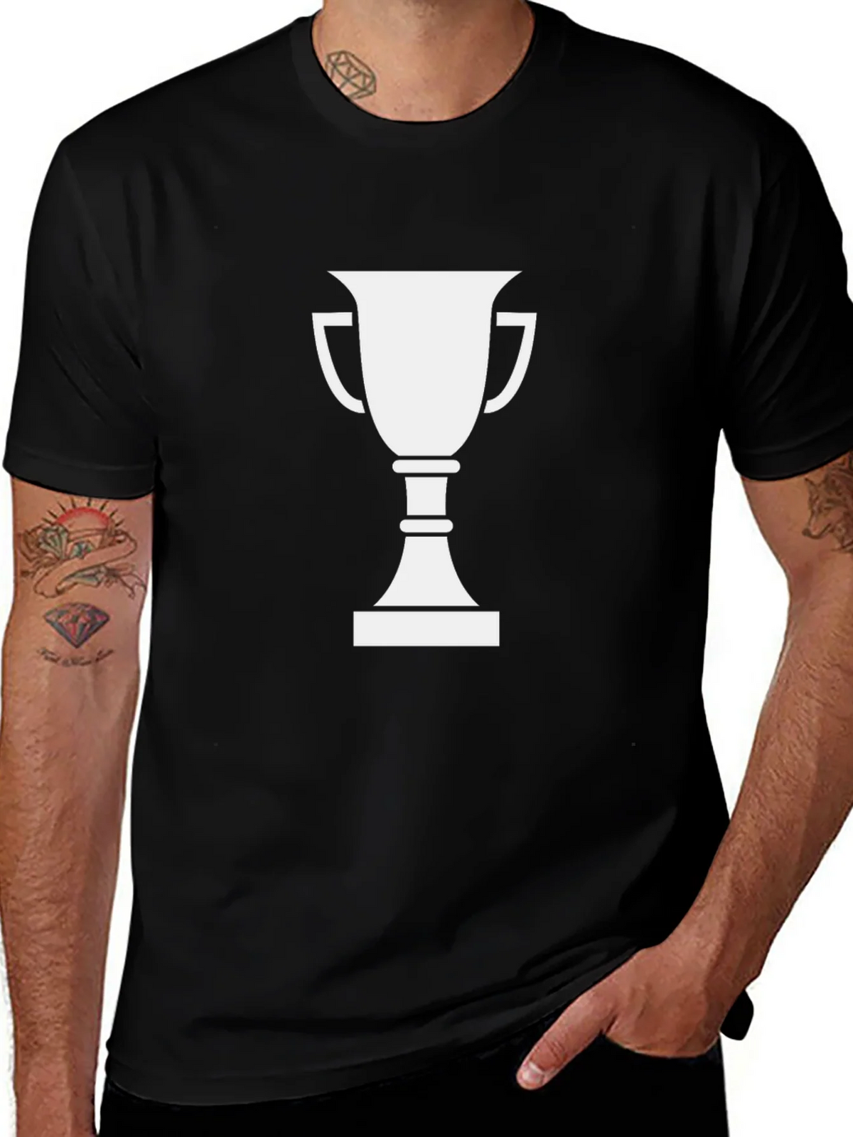 Trophy Graphic T-Shirt - Black Cotton Tee product image 1