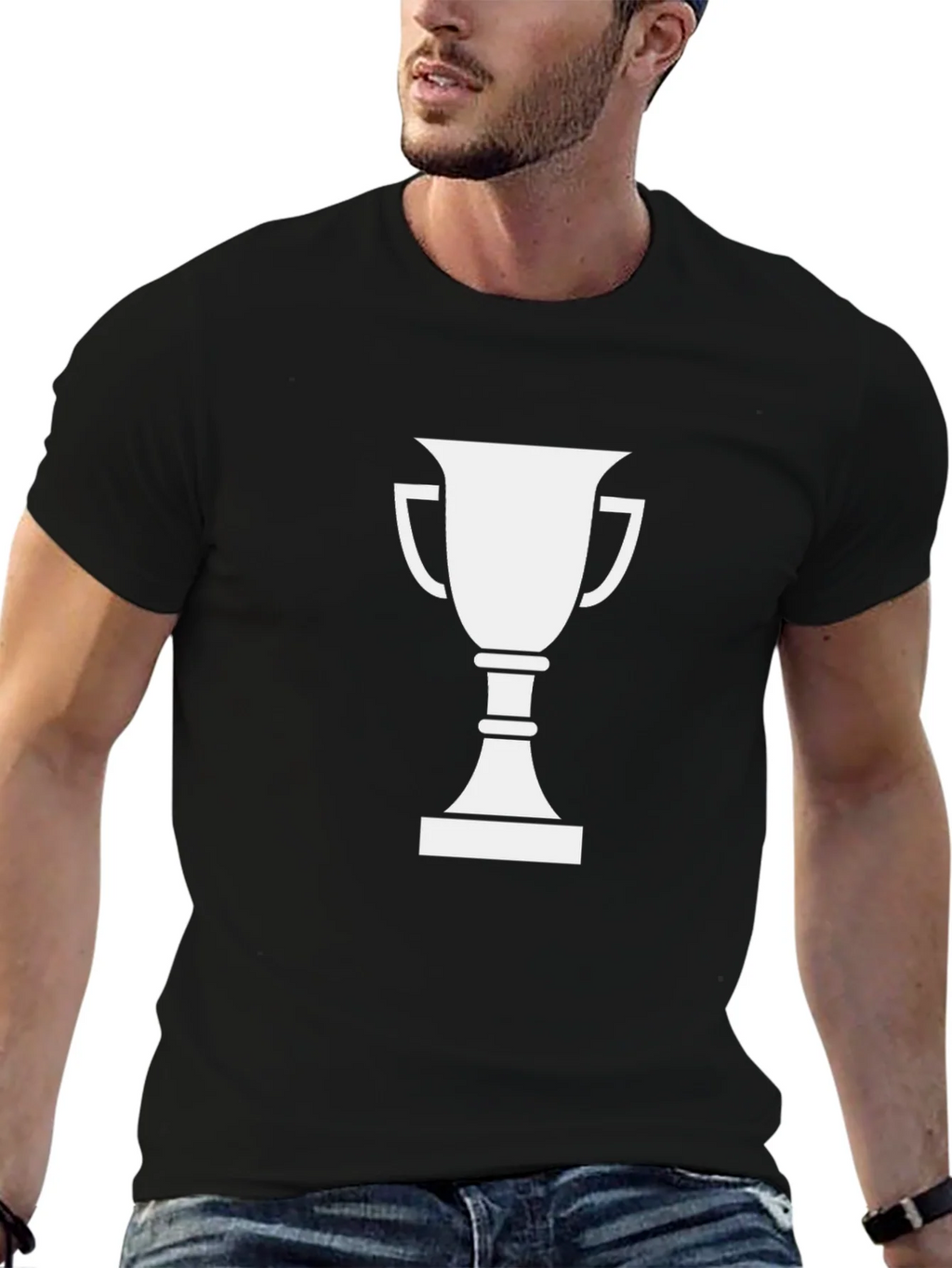 Trophy Graphic T-Shirt - Black Cotton Tee product image 5