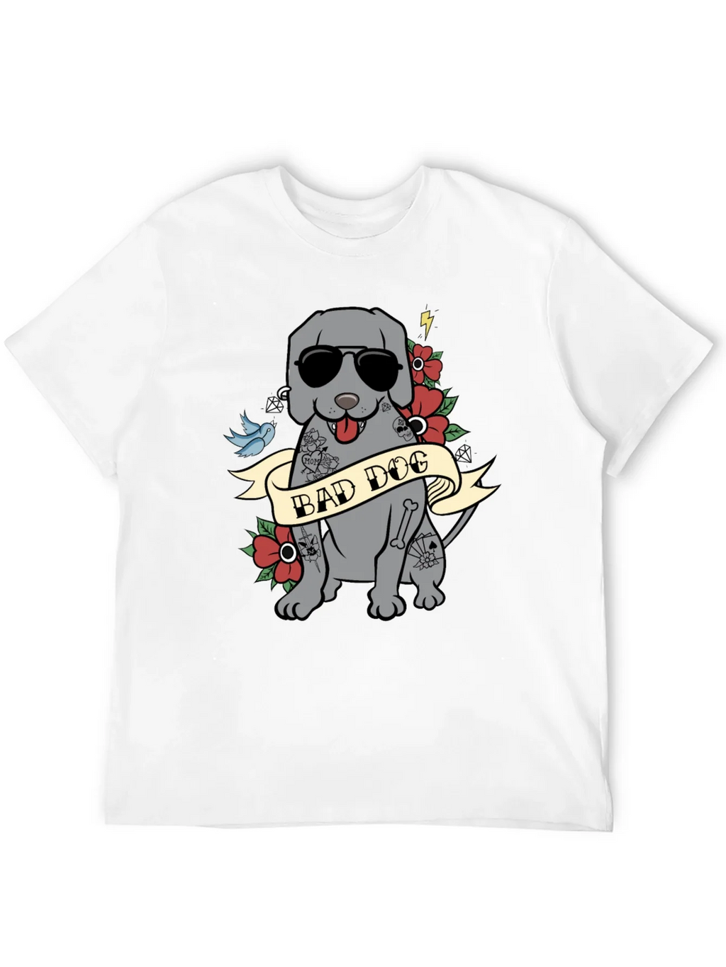 Bad Dog Tattoo Style T-Shirt - Mens Graphic Tee product image 11