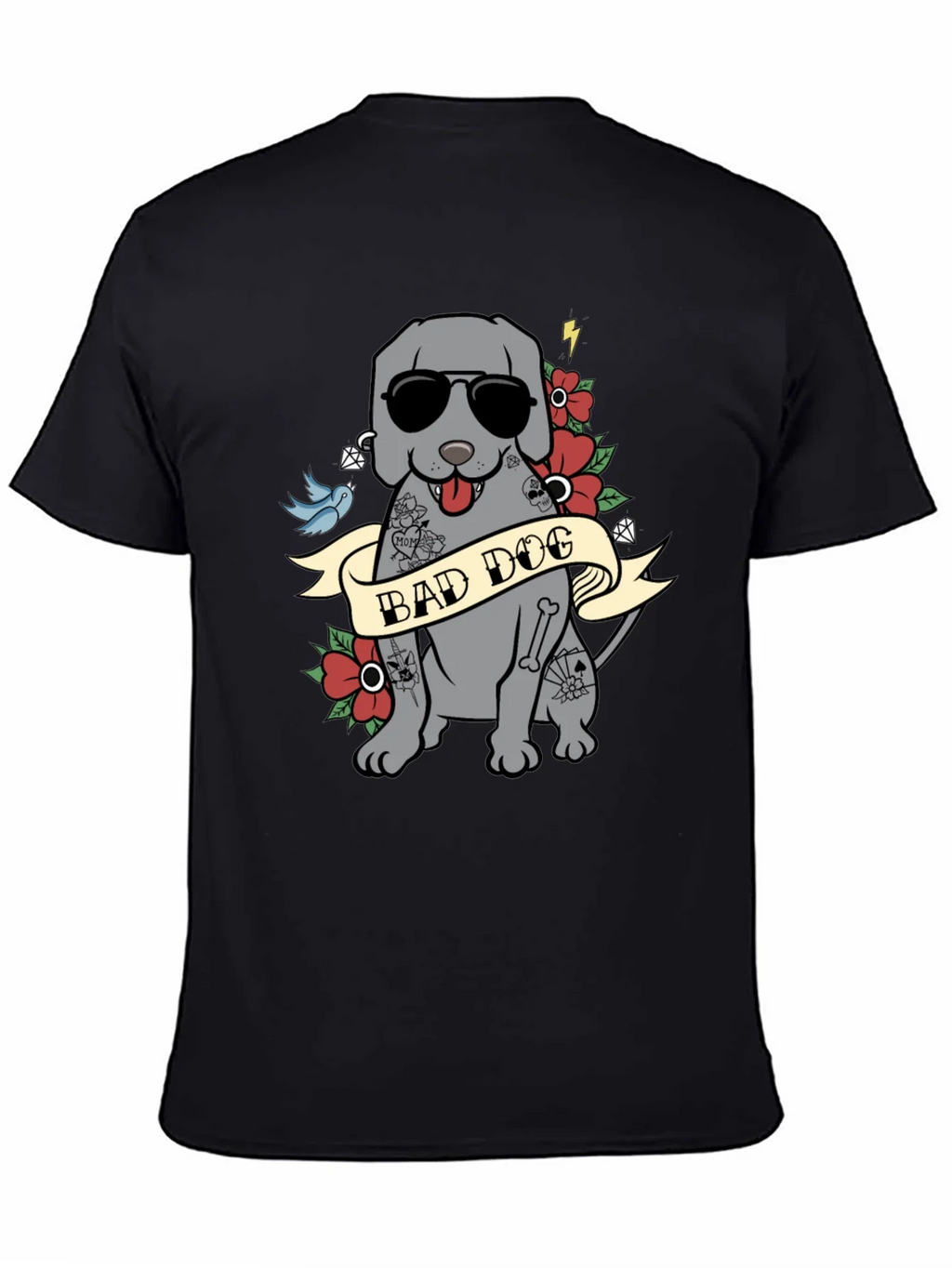 Bad Dog Tattoo Style T-Shirt - Mens Graphic Tee product image 4