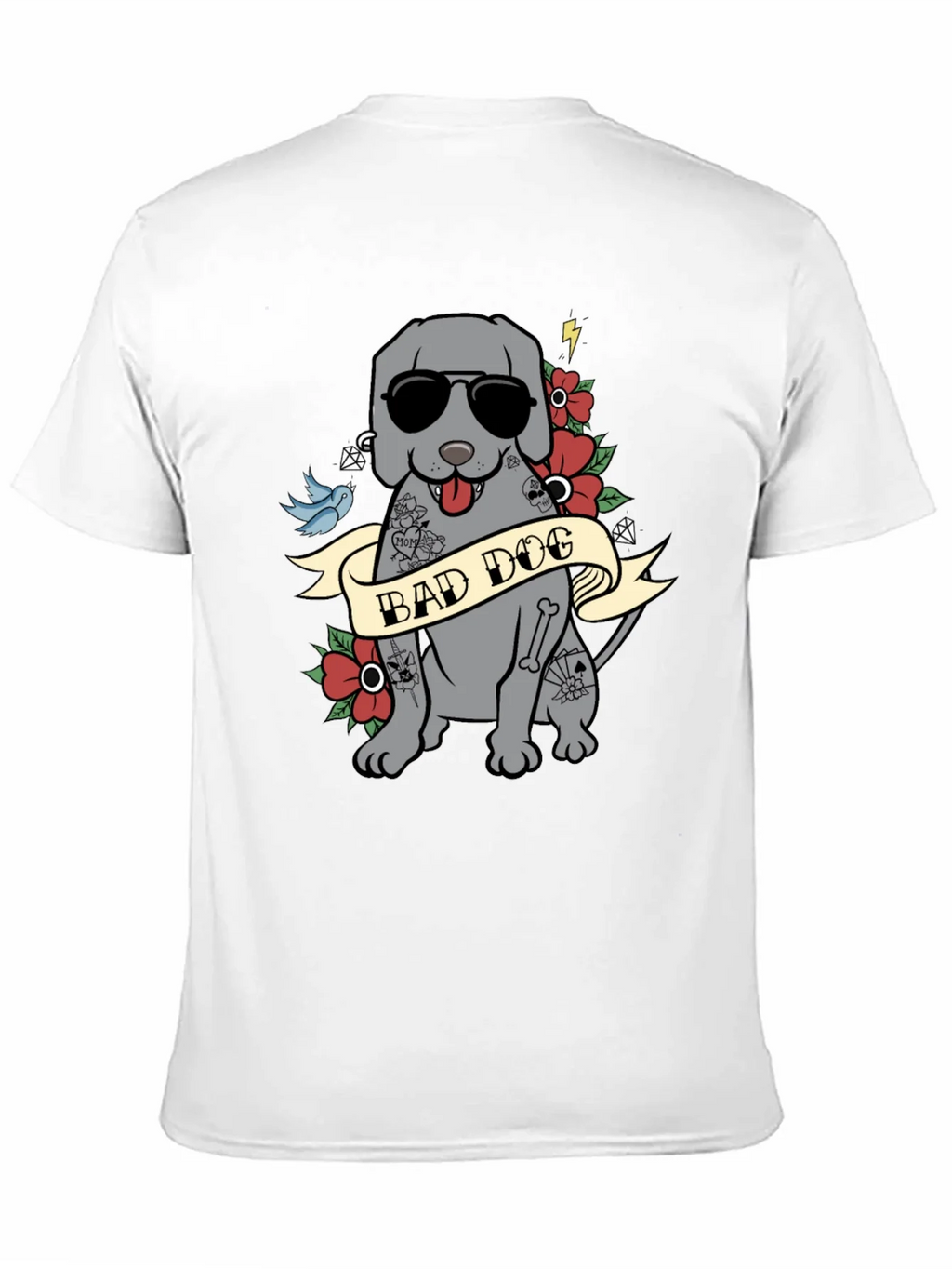 Bad Dog Tattoo Style T-Shirt - Mens Graphic Tee product image 10
