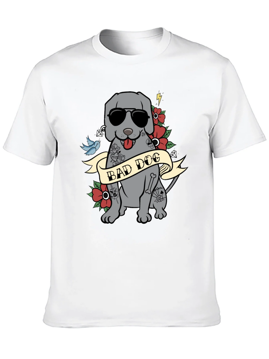 Bad Dog Tattoo Style T-Shirt - Mens Graphic Tee product image 9