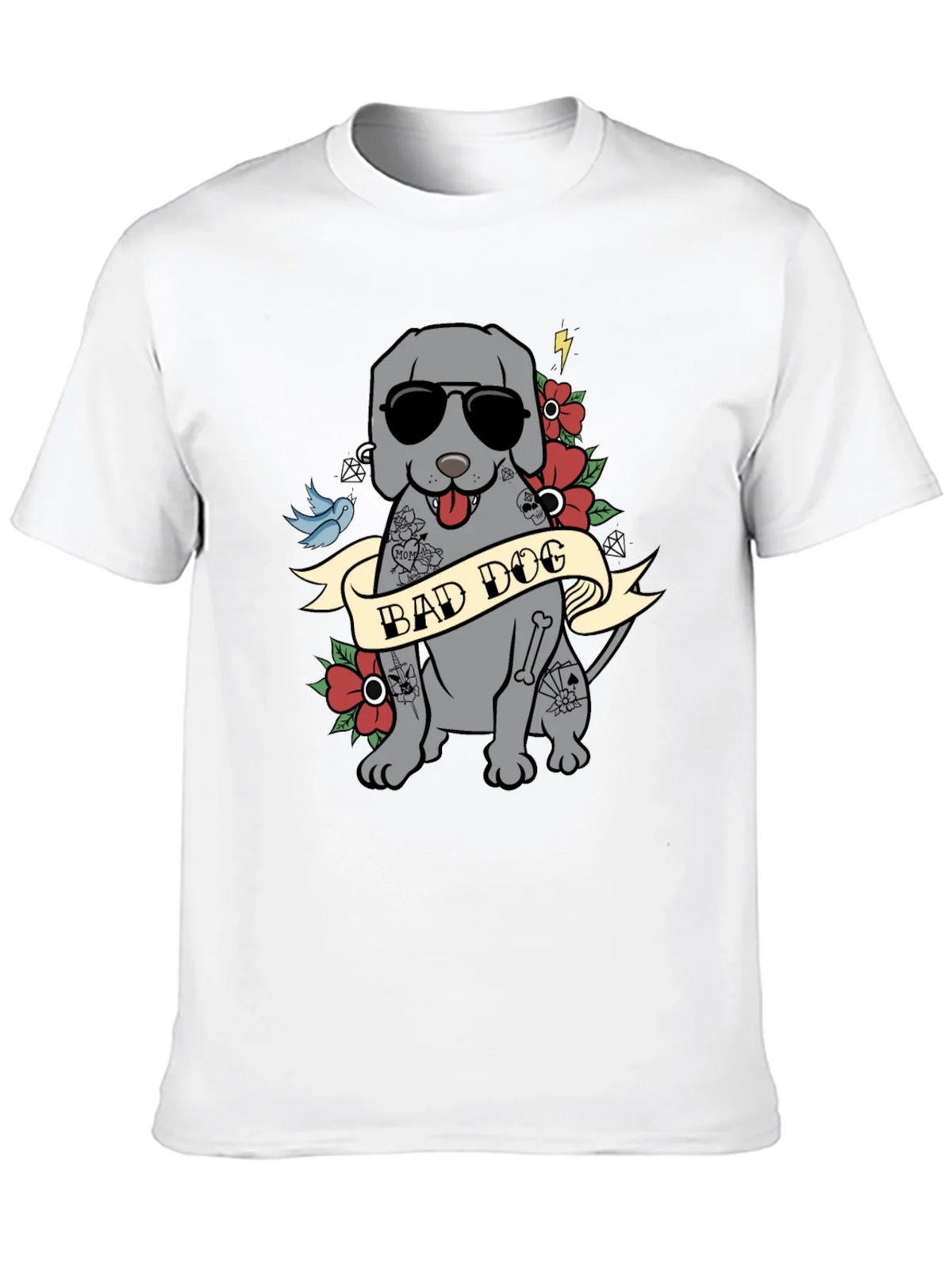 Bad Dog Tattoo Style T-Shirt - Mens Graphic Tee product image 9