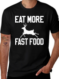 Eat More Fast Food Funny Deer Graphic T-Shirt product image 1