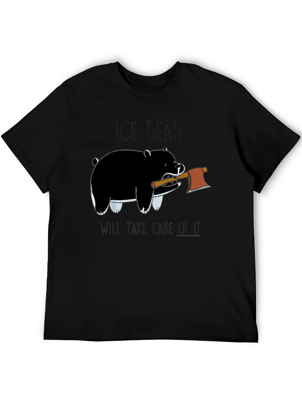 Ice Bear Graphic Print Black T-Shirt product image 5