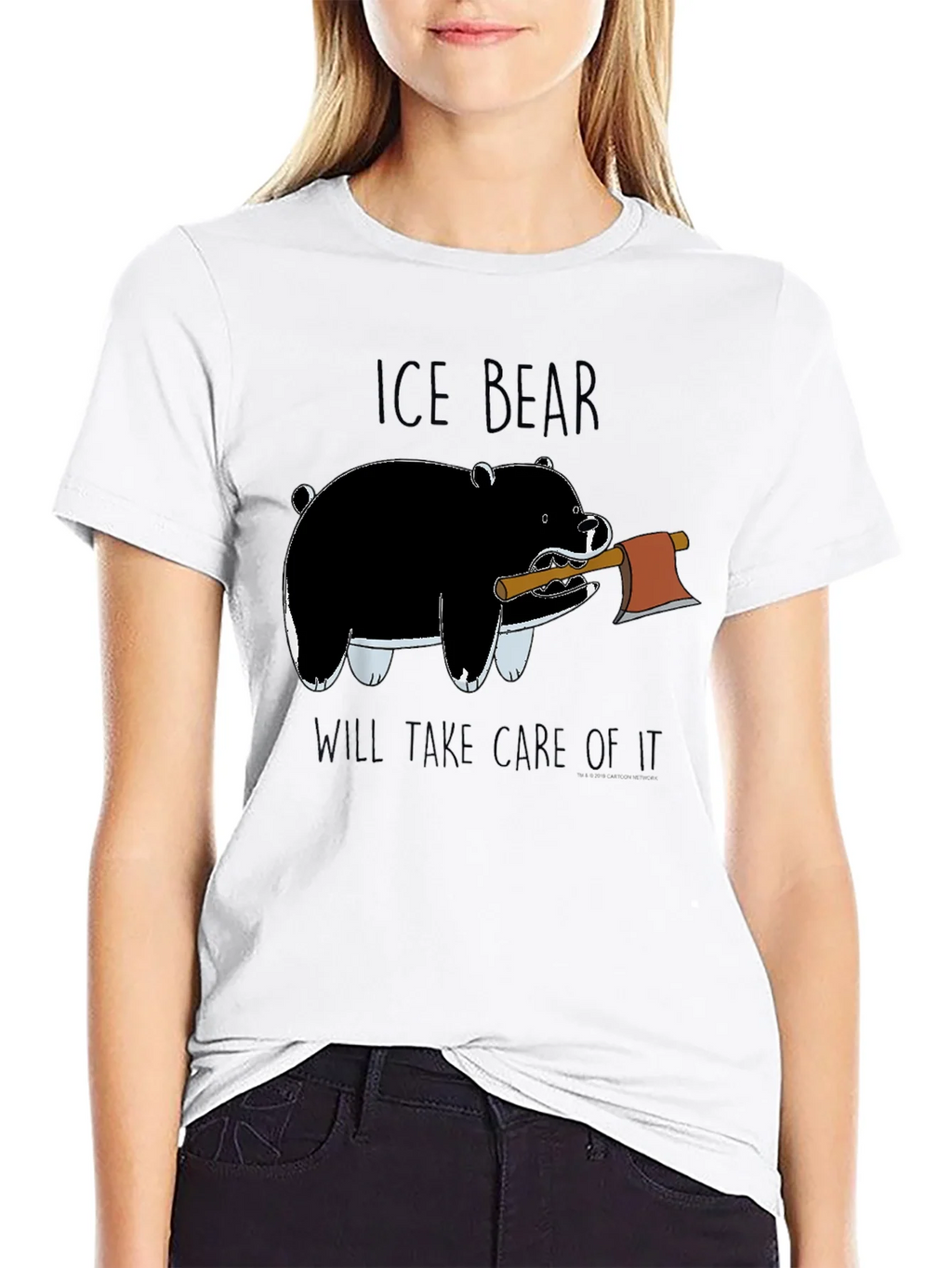 Ice Bear Graphic Print Black T-Shirt product image 8