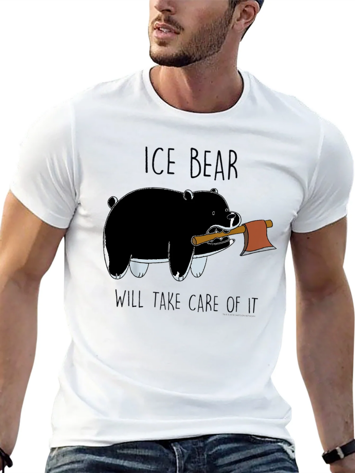 Ice Bear Graphic Print Black T-Shirt product image 12