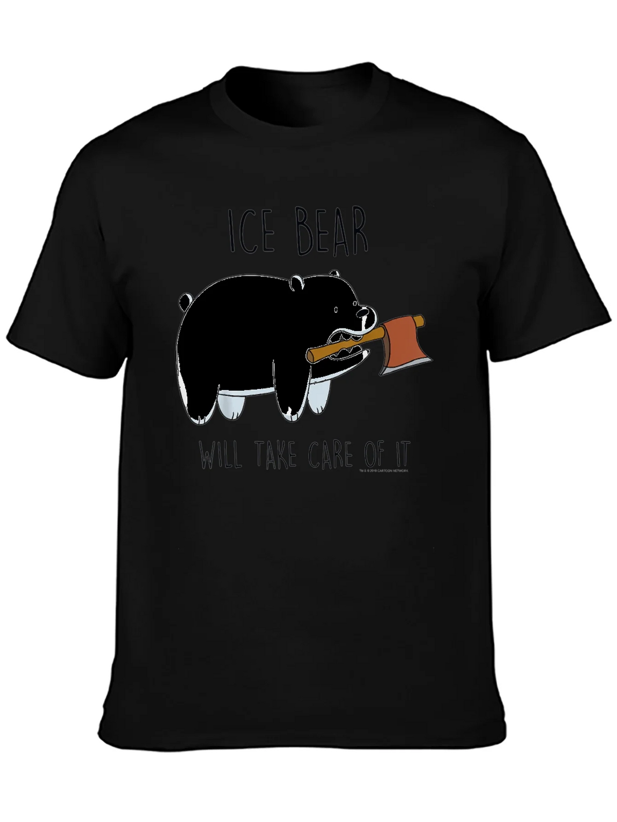 Ice Bear Graphic Print Black T-Shirt product image 3