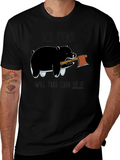 Ice Bear Graphic Print Black T-Shirt product image 1