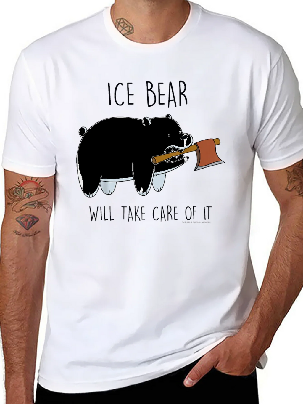 Ice Bear Graphic Print Black T-Shirt product image 7