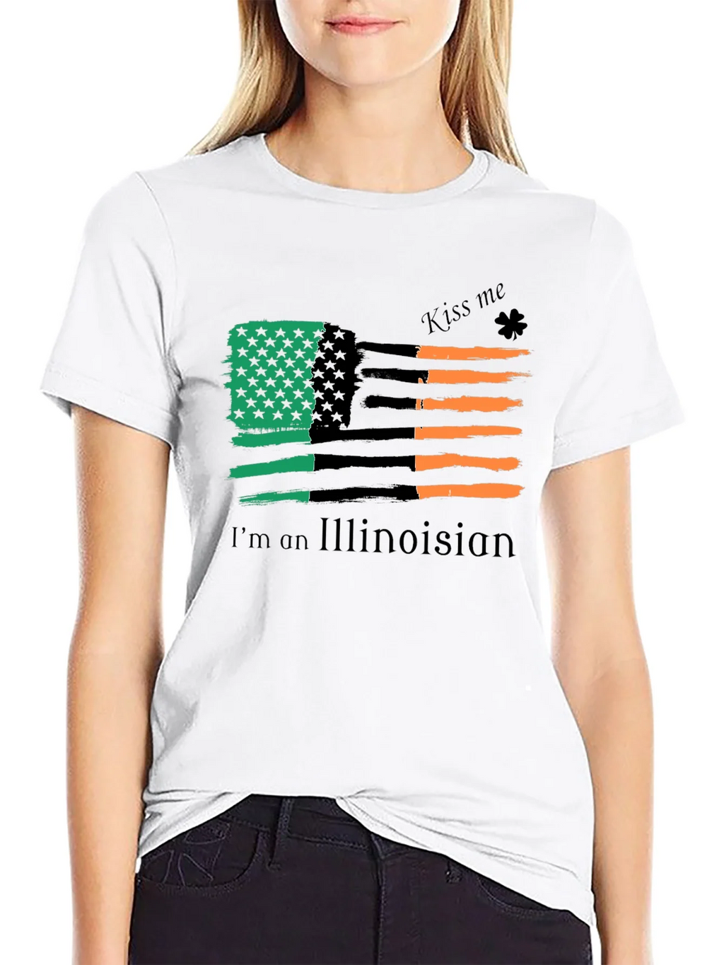 Illinois Irish American Flag St. Patricks Day T-Shirt product image 8