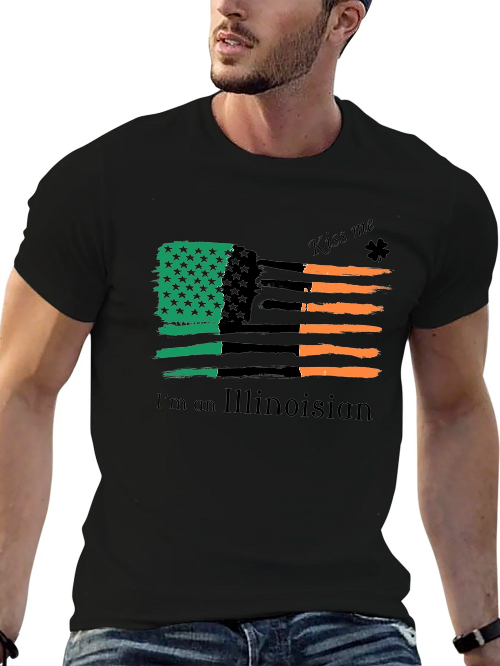 Illinois Irish American Flag St. Patricks Day T-Shirt product image 6