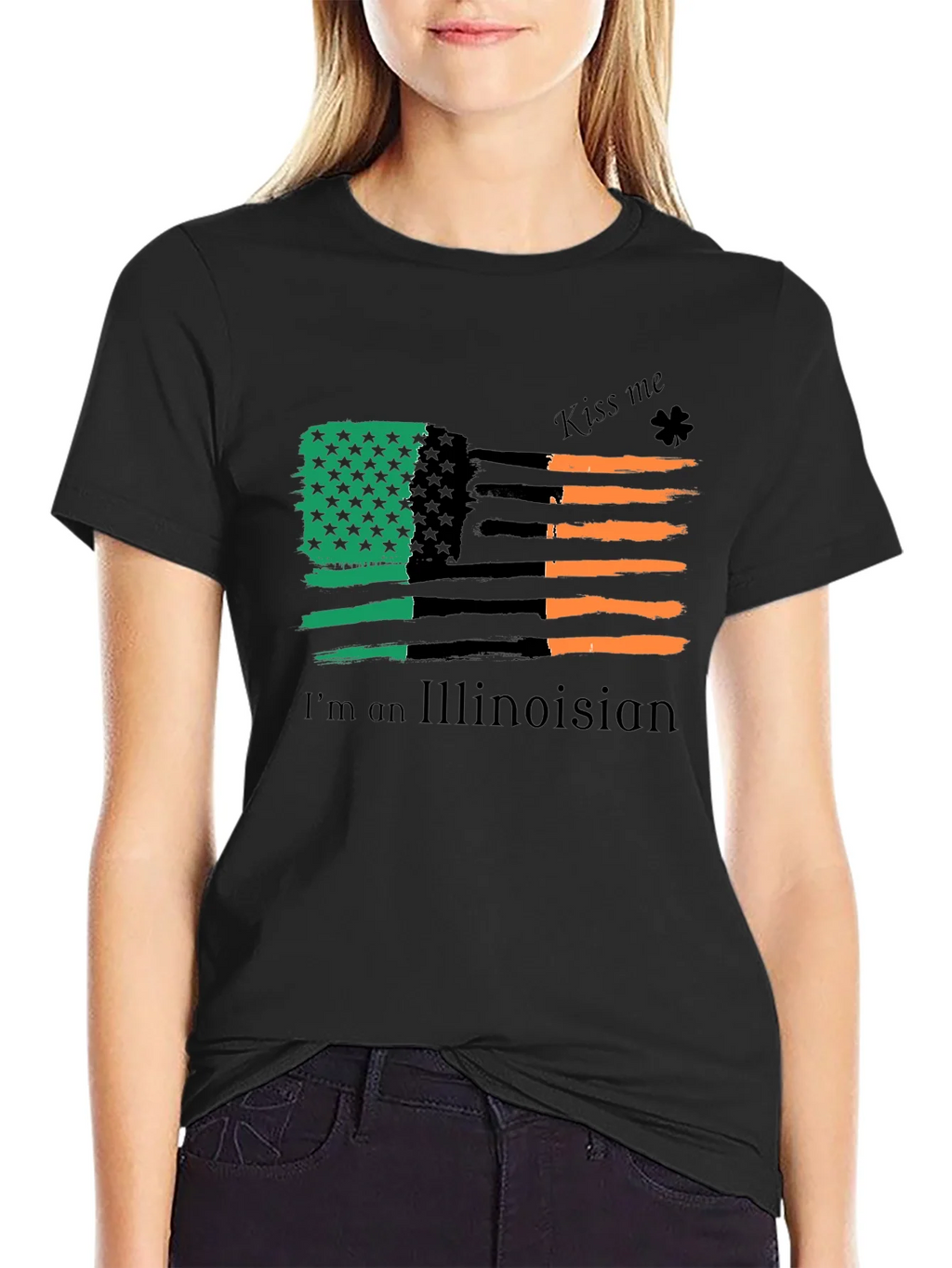 Illinois Irish American Flag St. Patricks Day T-Shirt product image 2