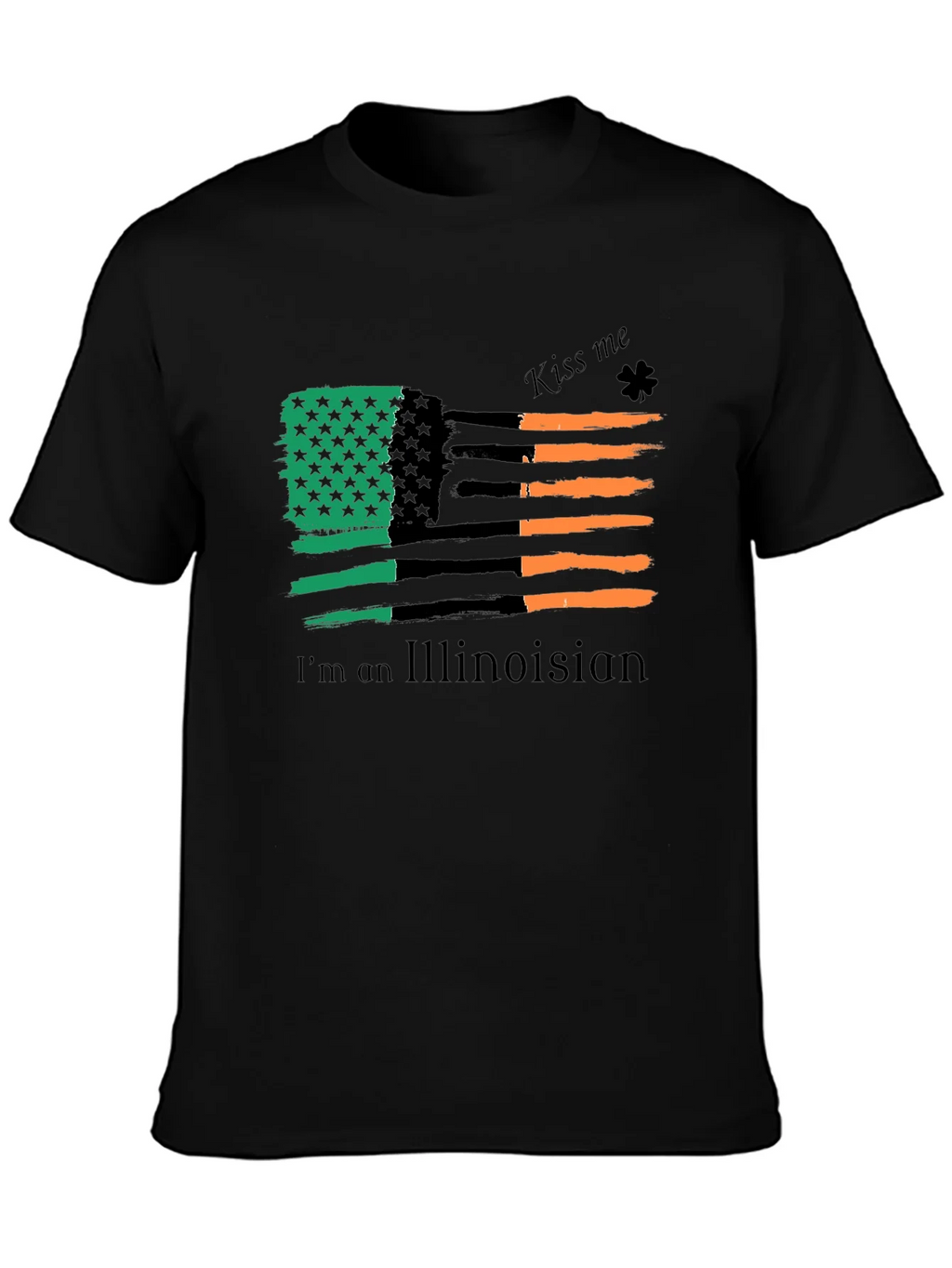 Illinois Irish American Flag St. Patricks Day T-Shirt product image 3