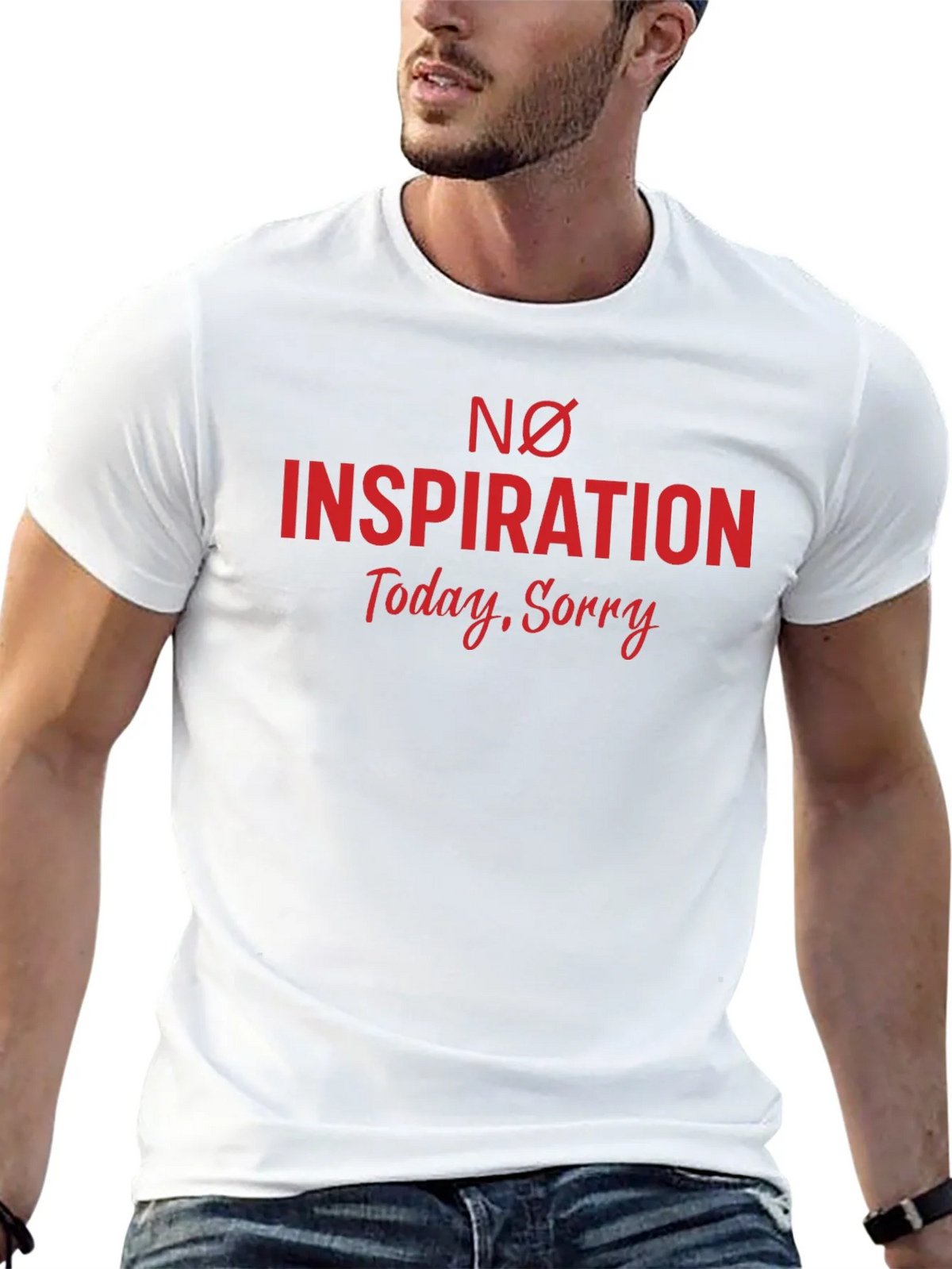 No Inspiration Graphic Tee - Black Cotton T-Shirt product image 12