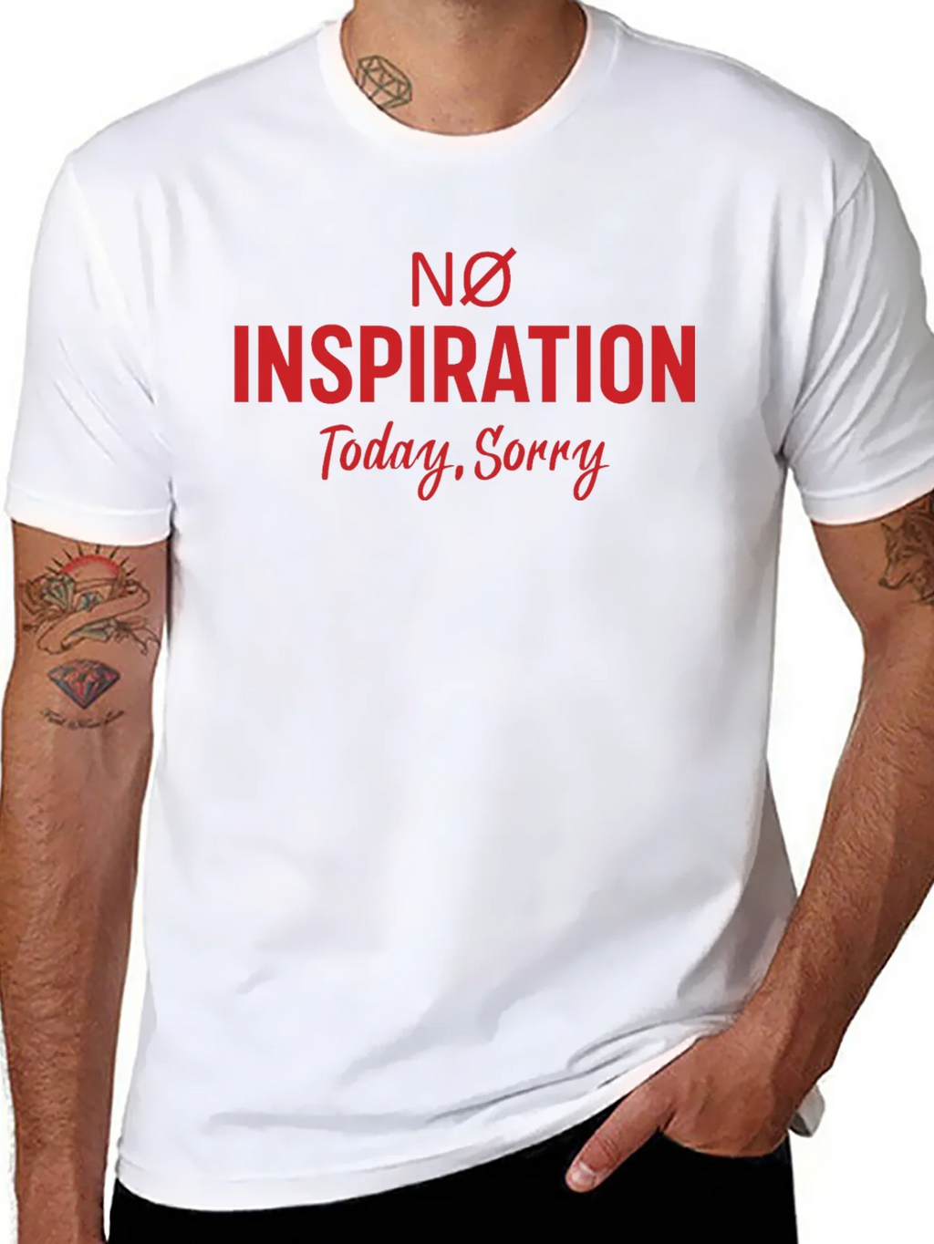 No Inspiration Graphic Tee - Black Cotton T-Shirt product image 7