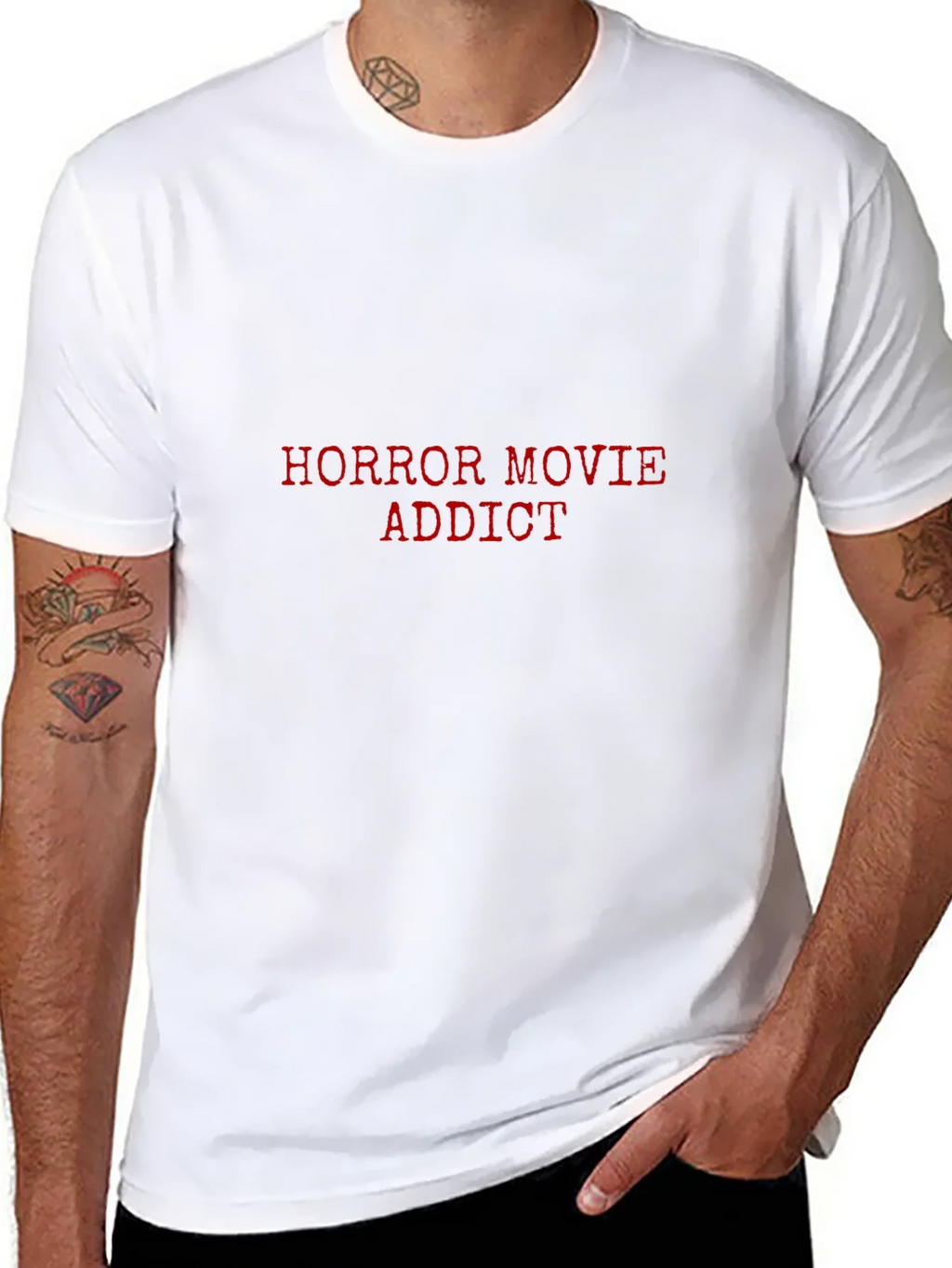 Horror Movie Addict Black Graphic T-Shirt product image 6