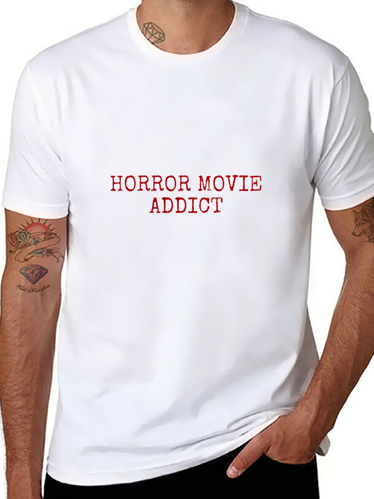 Horror Movie Addict Black Graphic T-Shirt product image 6