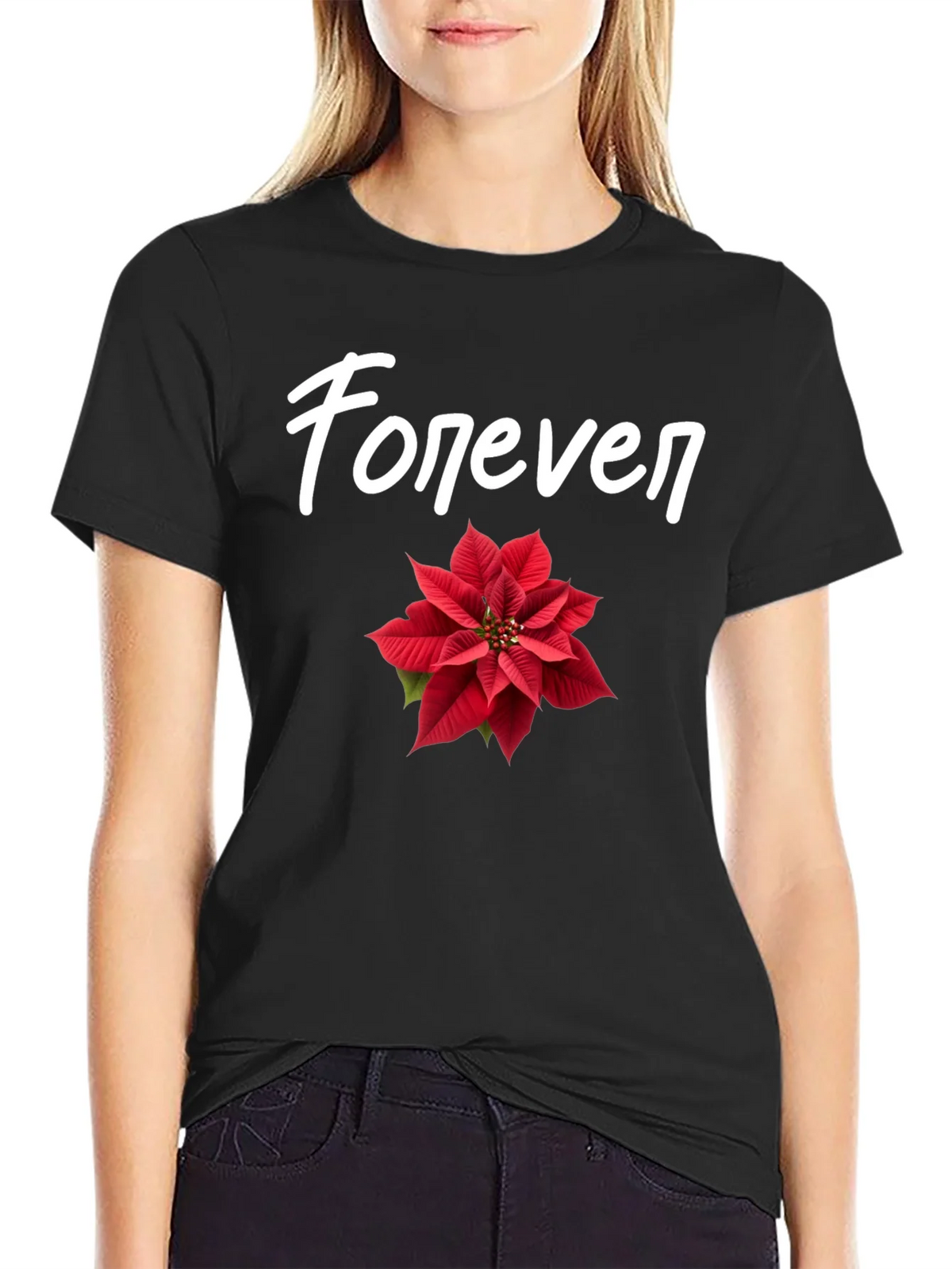 Forever Poinsettia Graphic Tee - Unisex Casual Wear product image 1