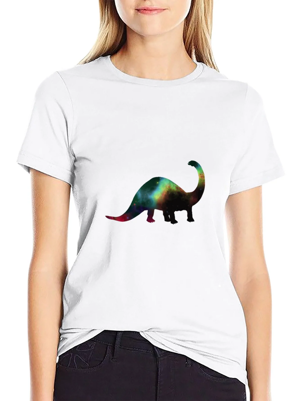 Galaxy Dinosaur Black T-Shirt product image 5