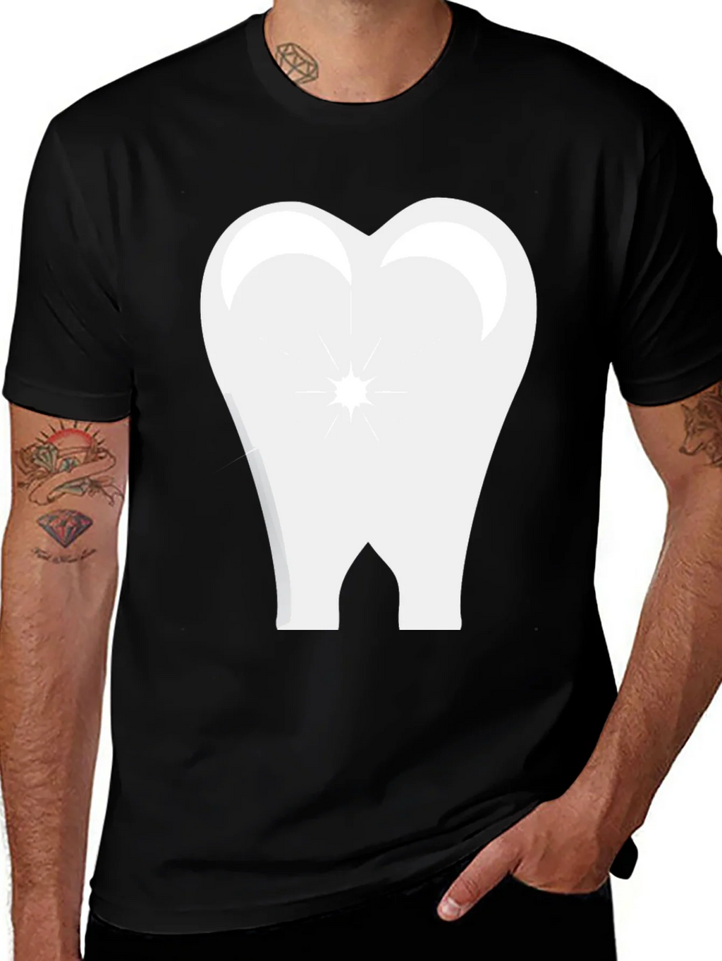 Tooth Graphic Black T-Shirt product image 1