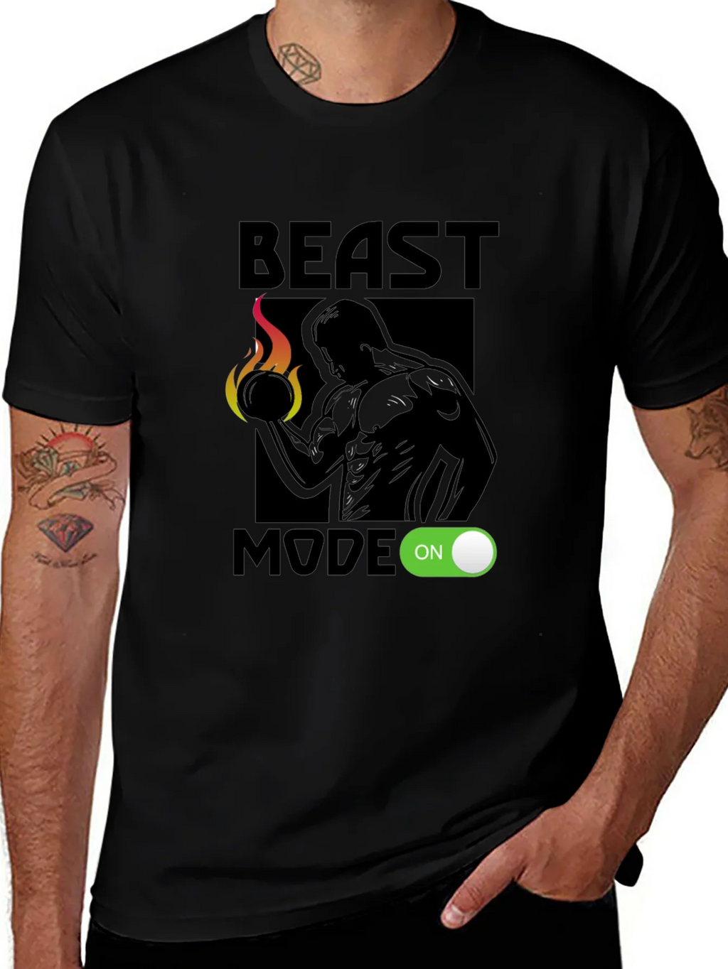 Beast Mode On Graphic T-Shirt - Black product image 1