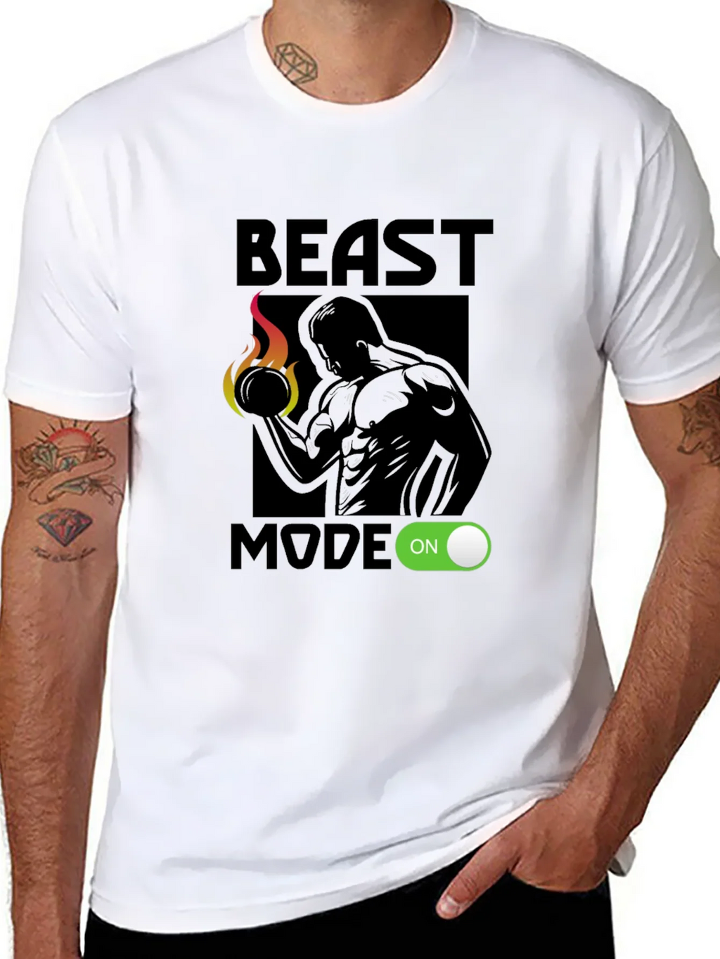 Beast Mode On Graphic T-Shirt - Black product image 2