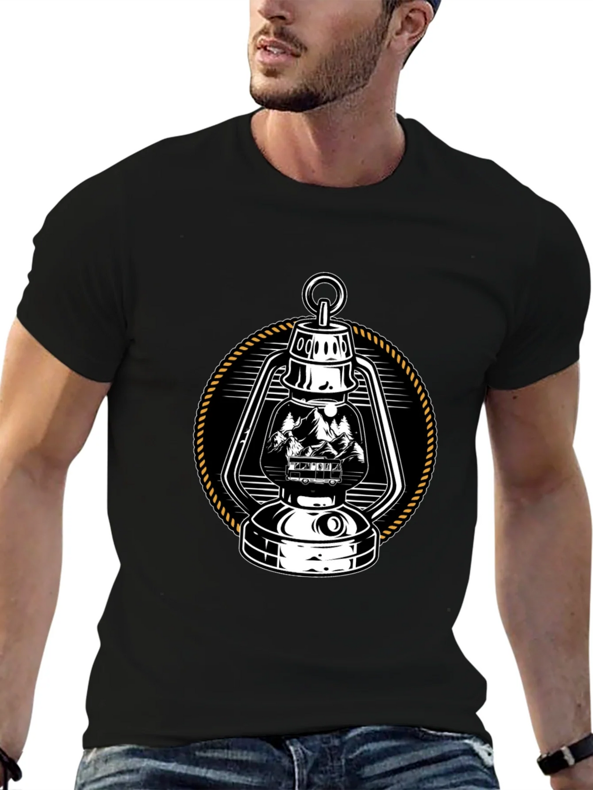 Vintage Lantern Graphic Tee - Camping Adventure product image 6