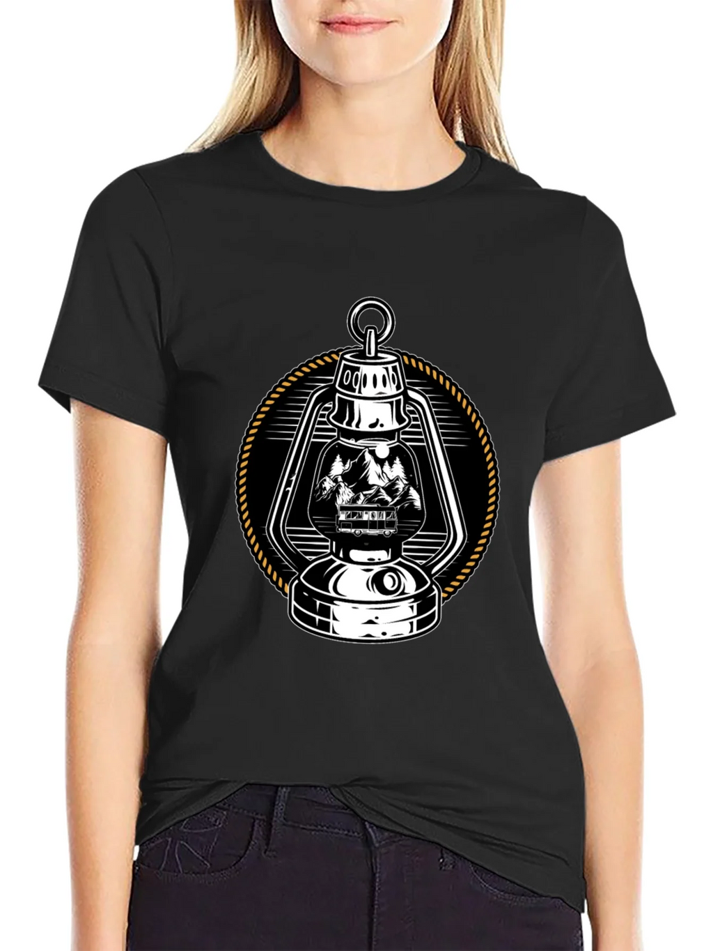 Vintage Lantern Graphic Tee - Camping Adventure product image 2