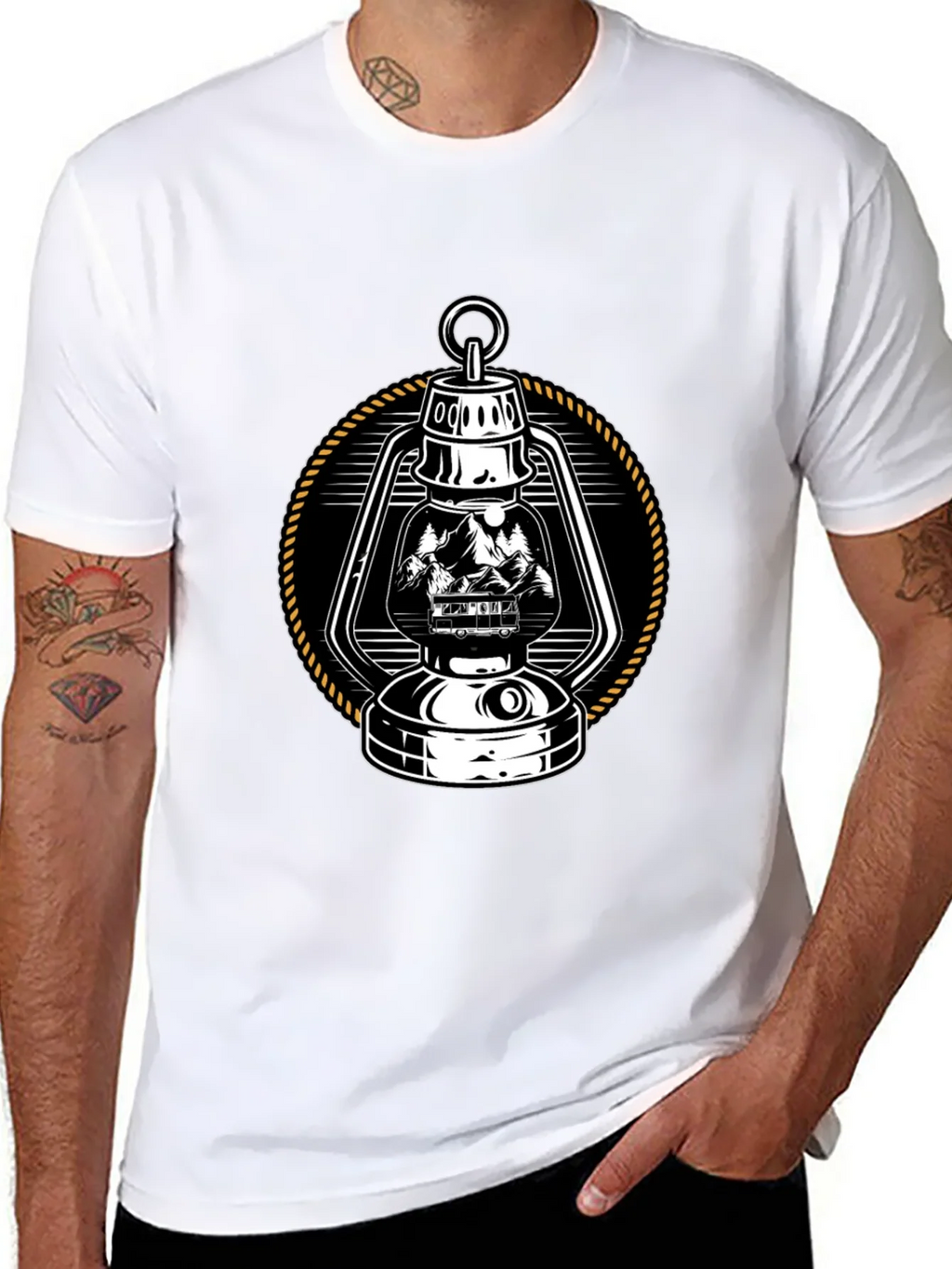 Vintage Lantern Graphic Tee - Camping Adventure product image 7