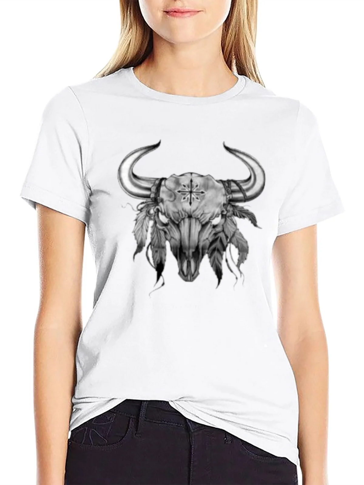 Bull Skull Graphic Tee - Western Style product image 8