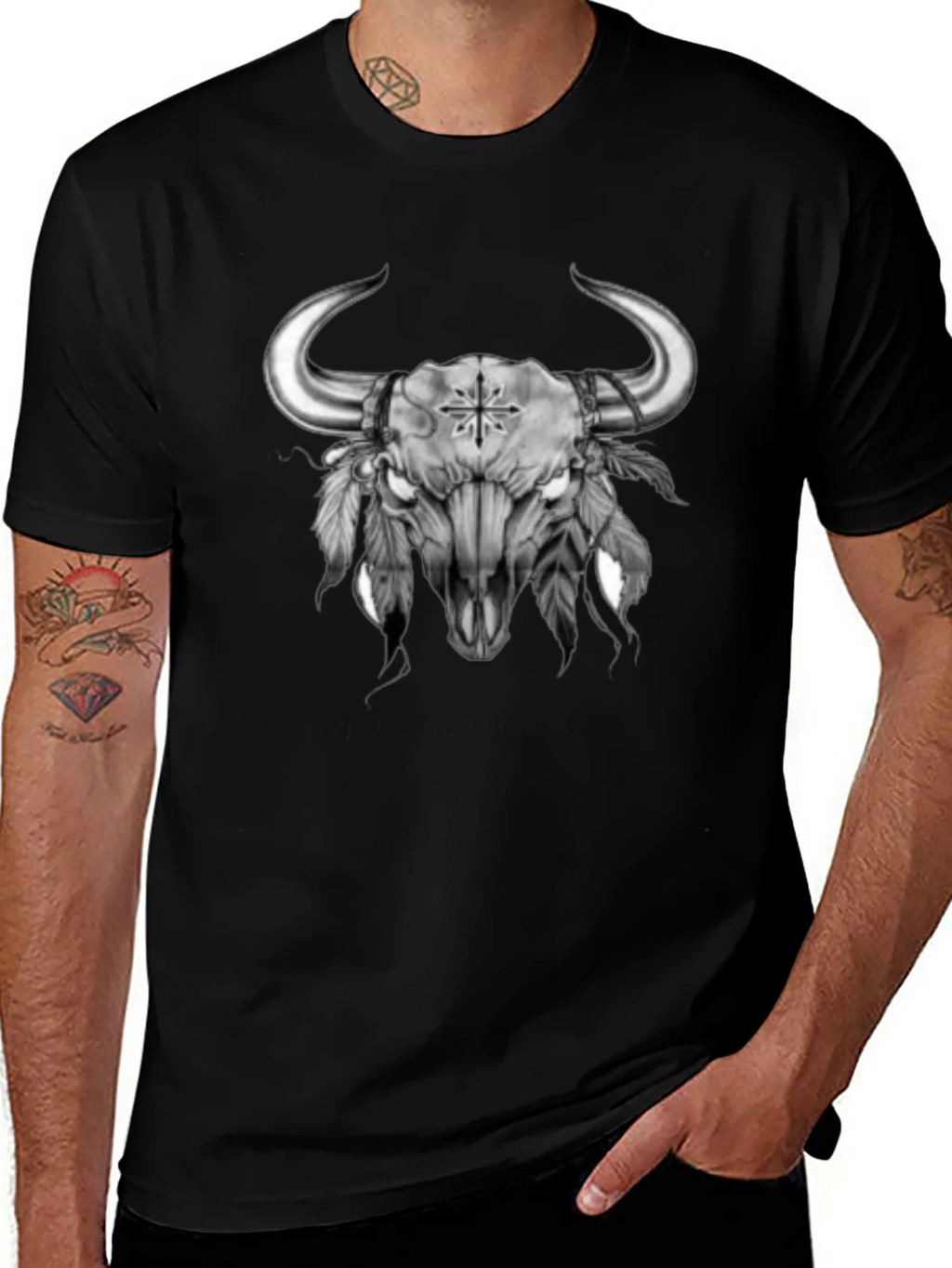 Bull Skull Graphic Tee - Western Style product image 1
