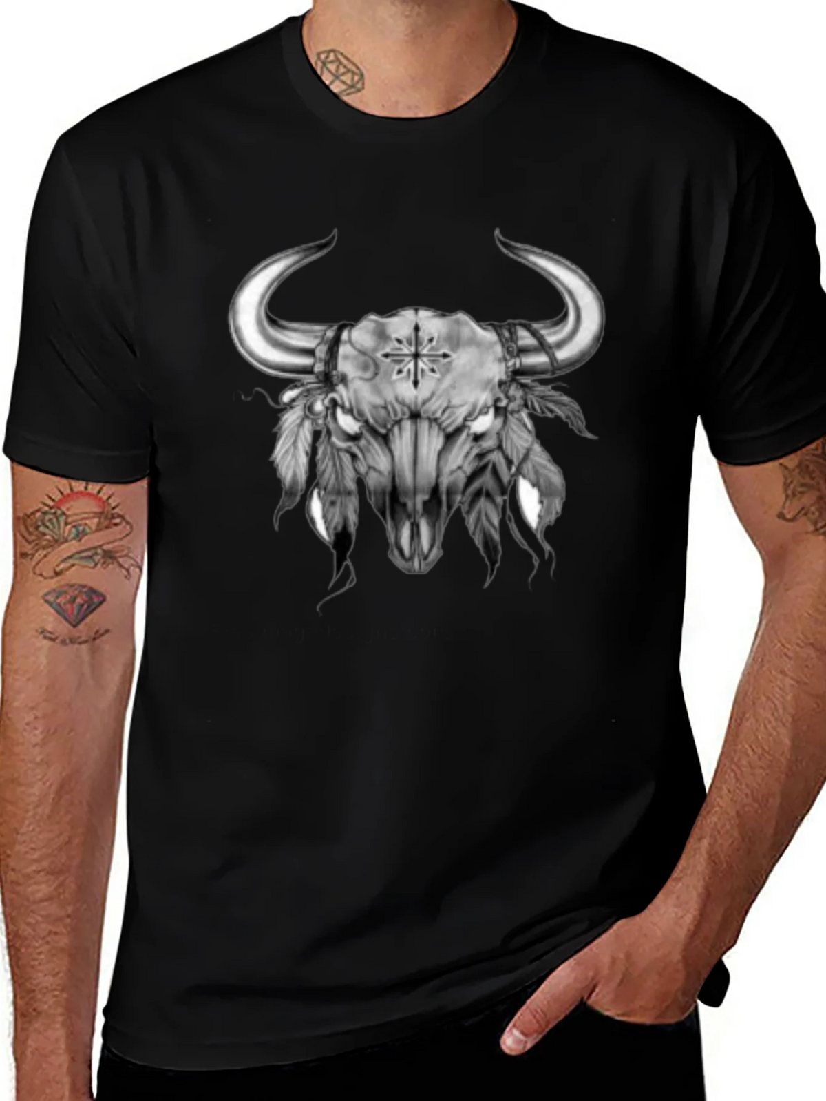 Bull Skull Graphic Tee - Western Style product image 1