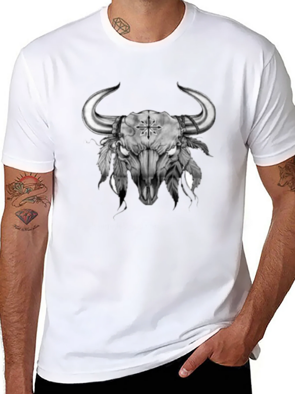Bull Skull Graphic Tee - Western Style product image 7
