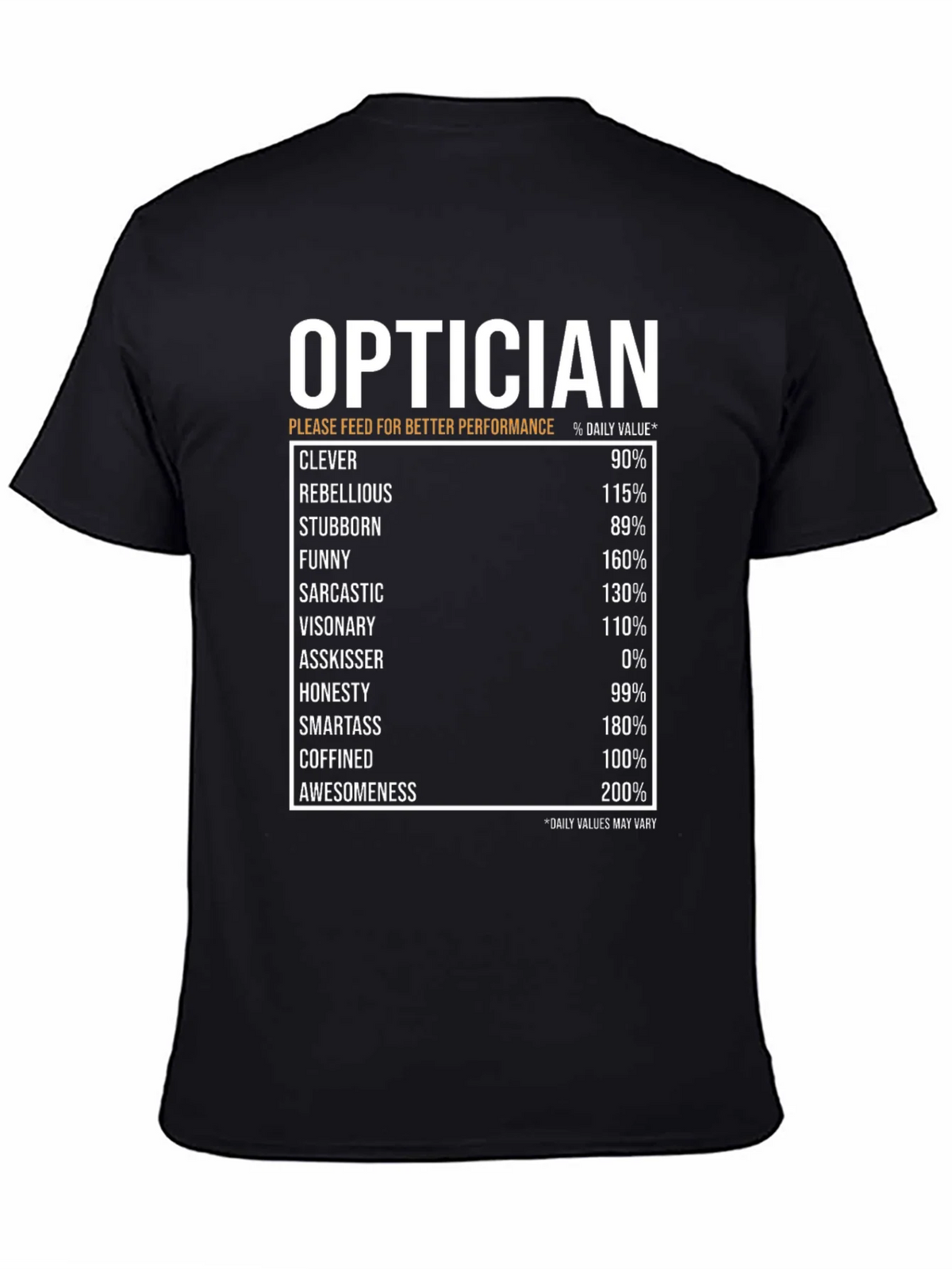 Optician Humor T-Shirt: Daily Value Specs product image 2